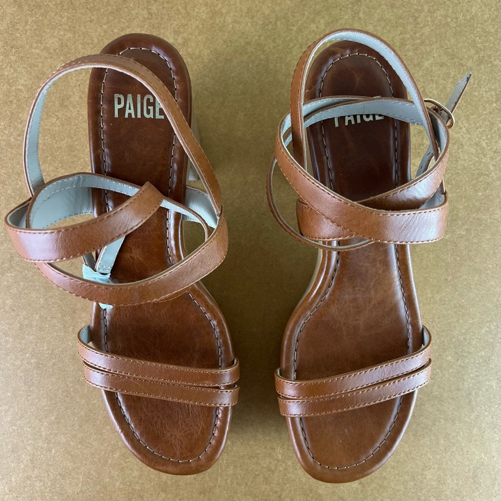 NEW PAIGE BROWN LEATHER CLOG SANDALS - Picture 11 of 12